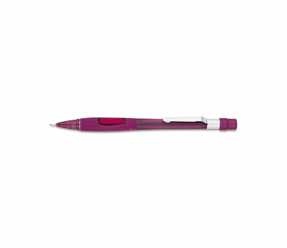 PENPD349TB Quicker Clicker Mechanical Pencil, 0.90 mm, Transparent Burgundy Barrel By PENTEL OF AMERICA