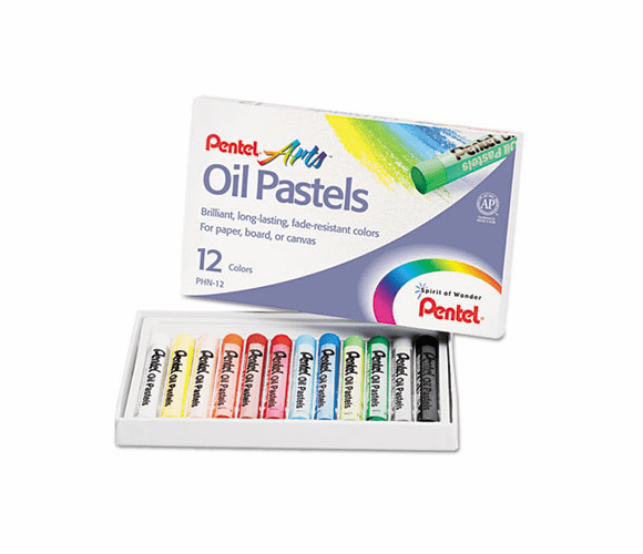 PENPHN12 Oil Pastel Set With Carrying Case,12-Color Set, Assorted, 12/Set By PENTEL OF AMERICA