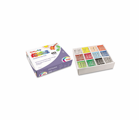 PENPHN12CP Oil Pastel Set With Carrying Case,12-Color Set, Assorted, 432/Set By PENTEL OF AMERICA