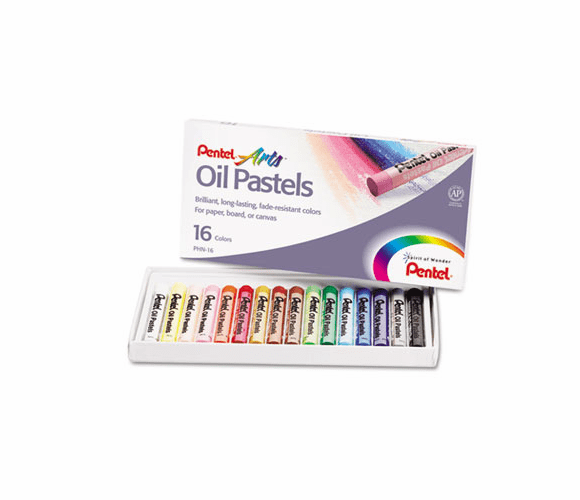 PENPHN16 Oil Pastel Set With Carrying Case,16-Color Set, Assorted, 16/Set By PENTEL OF AMERICA