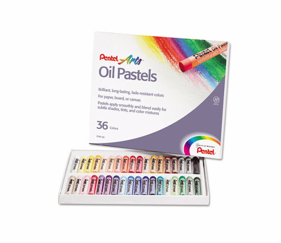 PENPHN36 Oil Pastel Set With Carrying Case,36-Color Set, Assorted, 36/Set By PENTEL OF AMERICA