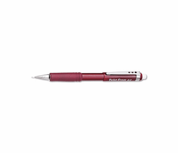 PENQE517B Twist-Erase III Mechanical Pencil, 0.70 mm, Burgundy Barrel By PENTEL OF AMERICA