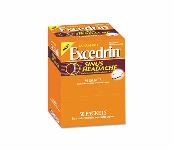 PFYBXXS50 Sinus Headache Caplets, 50 Two-Packs/Box By ACME UNITED CORPORATION