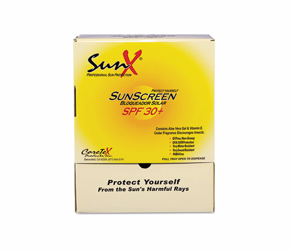 PFYCT91664 SPF30 Sunscreen, Single Dose Pouch, 100 per Pack By CORETEX PRODUCTS