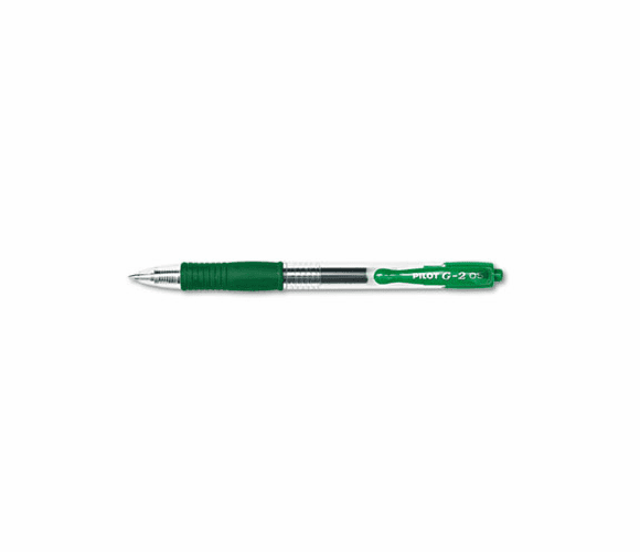 PIL31005 G2 Gel Roller Ball Pen, Retractable, Green Ink, 0.5mm Extra Fine, Dozen By PILOT CORP. OF AMERICA