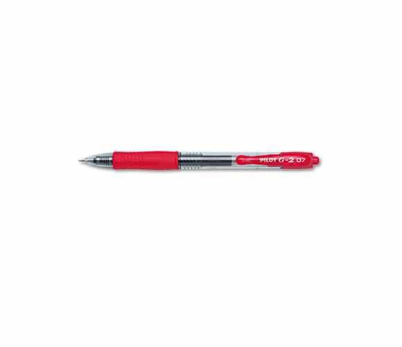 PIL31022 G2 Gel Roller Ball Pen, Retractable, Refillable, Red Ink, 0.7mm Fine, Dozen By PILOT CORP. OF AMERICA