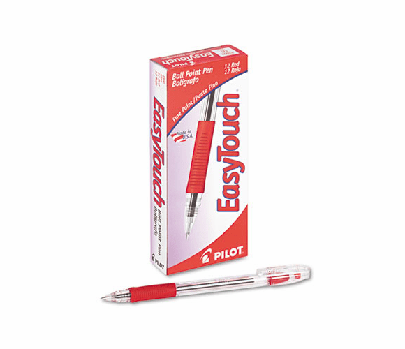 PIL32003 EasyTouch Ballpoint Stick Pen, Red Ink, Fine, Dozen By PILOT CORP. OF AMERICA