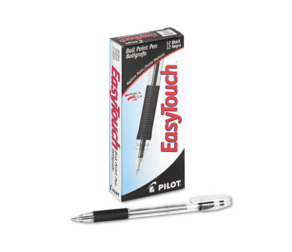 PIL32010 EasyTouch Ballpoint Stick Pen, Black Ink, Medium, Dozen By PILOT CORP. OF AMERICA