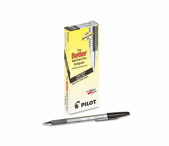 PIL35011 Better Ballpoint Stick Pen, Black Ink, Fine, Dozen By PILOT CORP. OF AMERICA