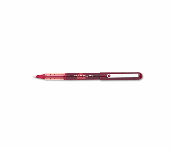 PIL35114 VBall Roller Ball Stick Pen, Liquid Ink, Red Ink, Fine Point, Dozen By PILOT CORP. OF AMERICA