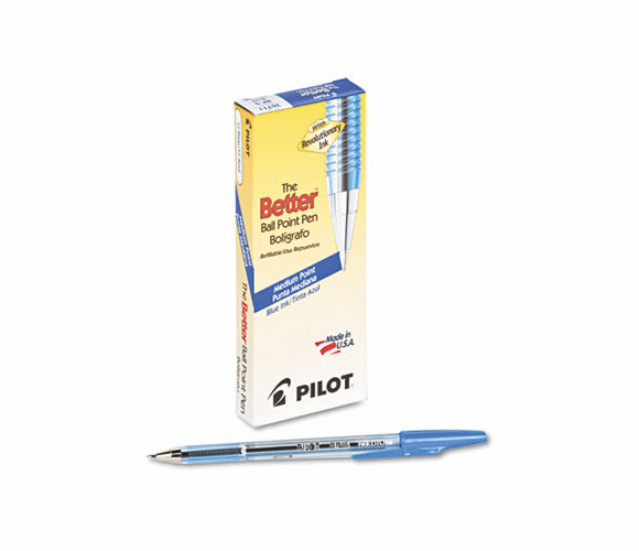 PIL36711 Better Ballpoint Stick Pen, Blue Ink, Medium, Dozen By PILOT CORP. OF AMERICA