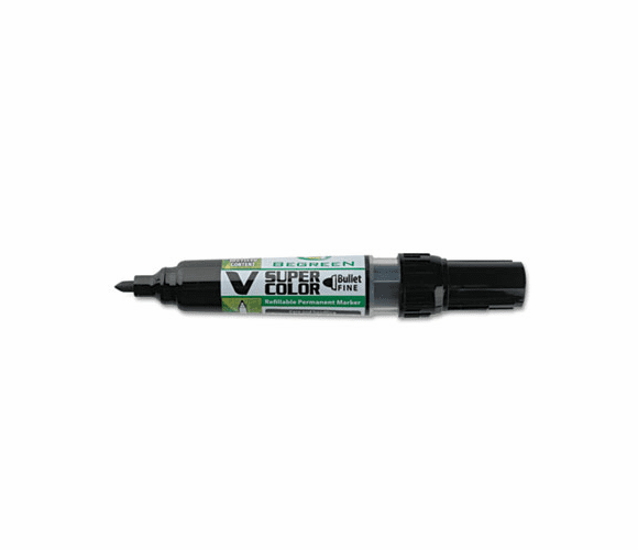 PIL43900 V Super Color BeGreen Permanent Marker, Bullet Fine Tip, Black By PILOT CORP. OF AMERICA