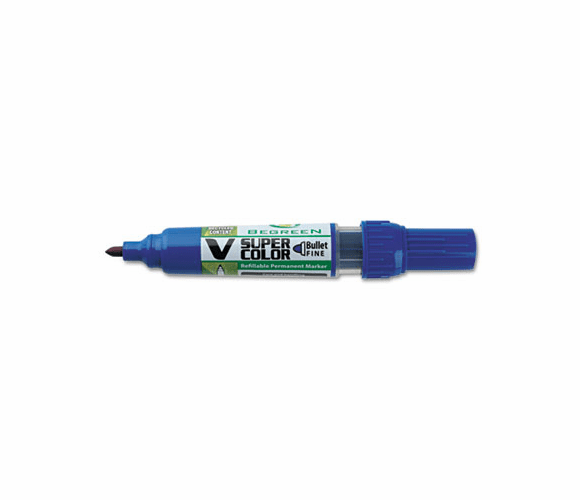 PIL43901 V Super Color BeGreen Permanent Marker, Bullet Fine Tip, Blue By PILOT CORP. OF AMERICA
