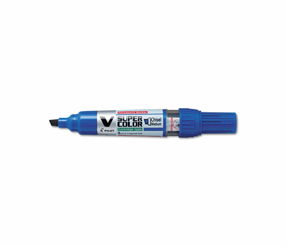 PIL43905 V Super Color BeGreen Marker, Chisel Tip, Refillable, Blue, Dozen By PILOT CORP. OF AMERICA