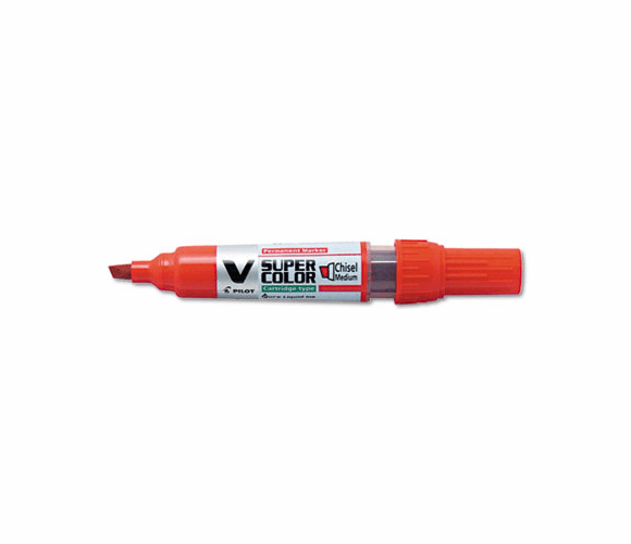 PIL43906 V Super Color BeGreen Marker, Chisel Tip, Refillable, Red, Dozen By PILOT CORP. OF AMERICA
