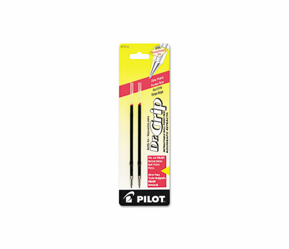 PIL77212 Refill, Better/EasyTouch/Dr Grip/GX300 Retract Ballpoint, Fine Tip, Red, 2/Pack By PILOT CORP. OF AMERICA