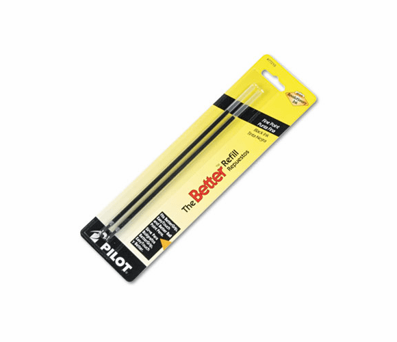 PIL77215 Refill, Non-retract Better/BetterGrip/EasyTouch Ballpoint, Fine, BLK, 2/Pack By PILOT CORP. OF AMERICA