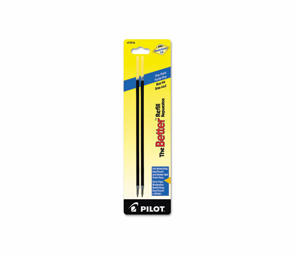 PIL77216 Refill, Non-retract Better/BetterGrip/EasyTouch Ballpoint, Fine, Blue, 2/Pack By PILOT CORP. OF AMERICA