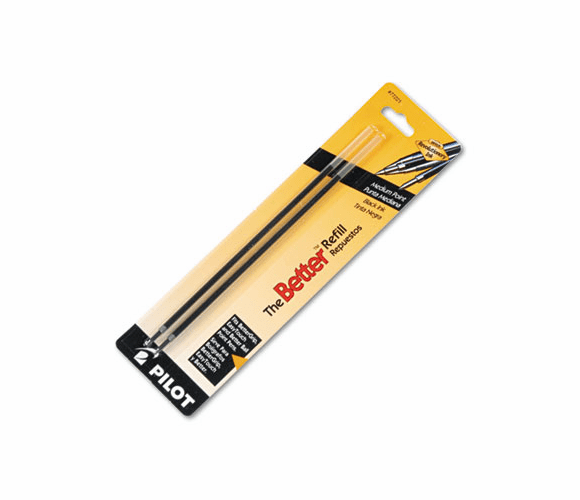 PIL77221 Refill, Non-retract Better/BetterGrip/EasyTouch Ballpoint, Med, BLK, 2/Pack By PILOT CORP. OF AMERICA