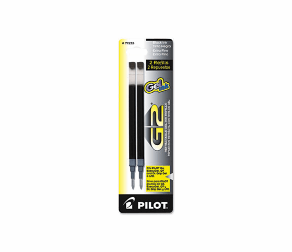 PIL77233 Refill for G2 Gel, Dr. Grip Gel/Ltd, ExecuGel G6, Q7, Ex Fine, Blue, 2/Pack By PILOT CORP. OF AMERICA