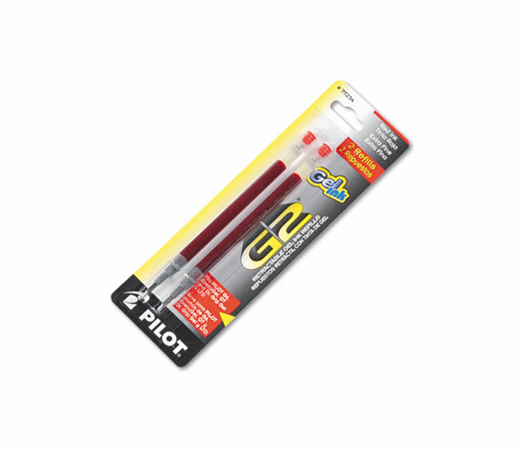 PIL77234 Refill for G2 Gel, Dr. Grip Gel/Ltd, ExecuGel G6, Q7, Extra Fine, Red, 2/Pack By PILOT CORP. OF AMERICA