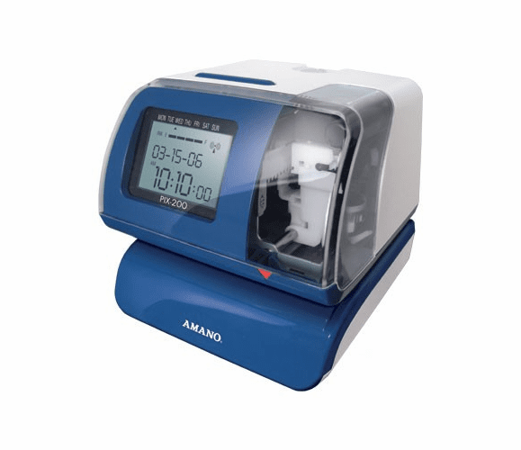 PIX-200 Atomic Electronic Time Clock / Date Stamp By Amano