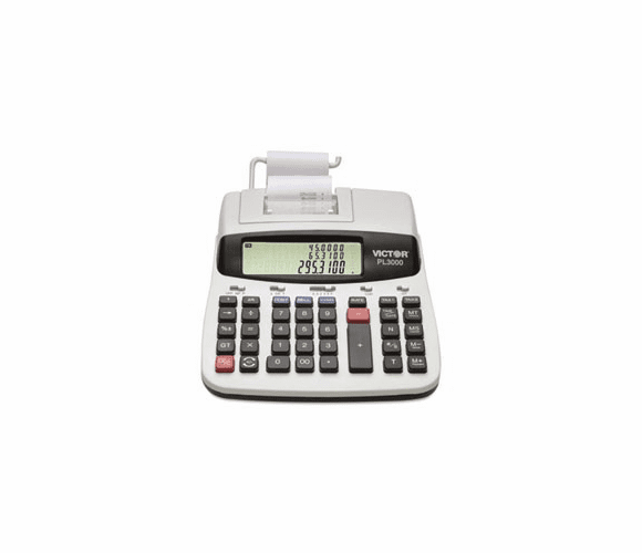 PL3000 Two-Color Printing Desktop Calculator, 12-Digit LCD, Black/Red VCTPL3000 By Victor