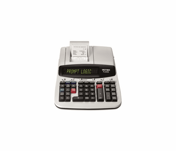 PL8000 1-Color Prompt Logic Printing Calculator, 14-Digit Dot Matrix, Black VCTPL8000 By Victor