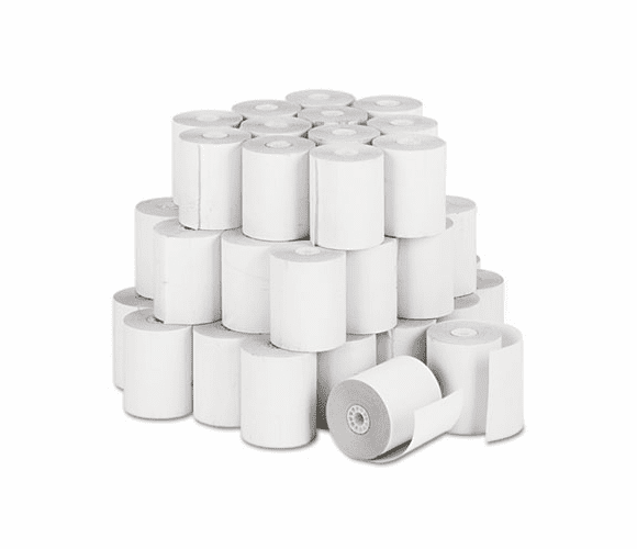 PMC04302 Paper Rolls, Teller Window/Financial Roll, 3" x 140 ft, White, 50/Carton By PM COMPANY