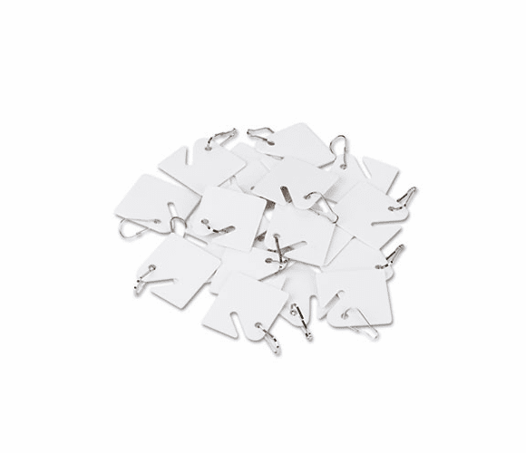 PMC04983 Replacement Slotted Key Cabinet Tags, 1 5/8 x 1 1/2, White, 20/Pack By PM COMPANY