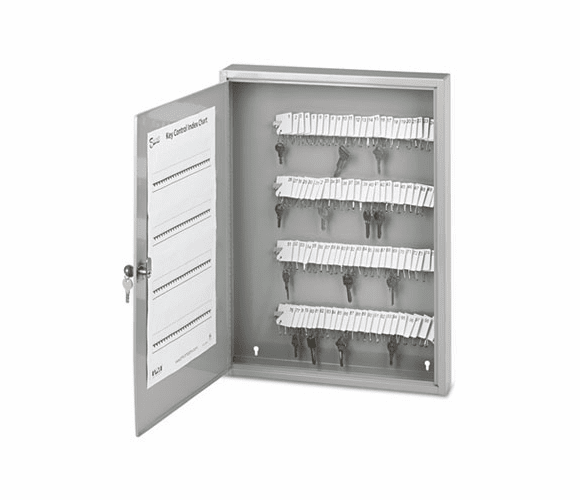 PMC04984 Locking Key Cabinet, 100-Key, Steel, Gray, 16 1/2 x 3 x 22 1/2 By PM COMPANY
