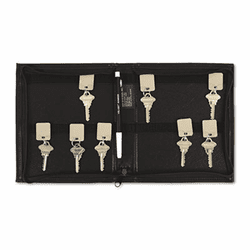 PMC04987 Security-Backed Zippered Case, 24-Key,Vinyl, Black, 7 x 1 x 8 3/8 By PM COMPANY