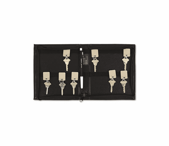 PMC04987 Security-Backed Zippered Case, 24-Key,Vinyl, Black, 7 x 1 x 8 3/8 By PM COMPANY