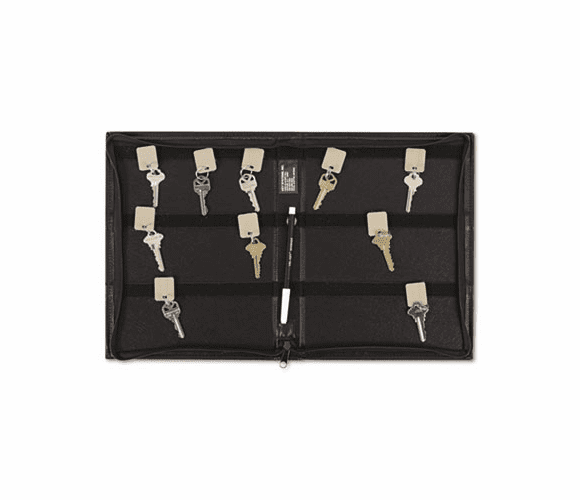 PMC04988 Security-Backed Zippered Case, 48-Key, Vinyl, Black, 9 x 1 x 11 5/8 By PM COMPANY