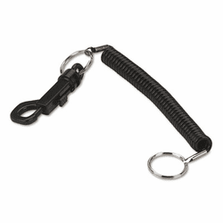 PMC04992 Key Coil Chain 'N Clip Wearable Key Organizer,Flexible Coil, Black By PM COMPANY
