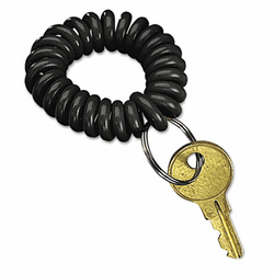 PMC04995 Wrist Key Coil Wearable Key Organizer, Flexible Coil, Black By PM COMPANY