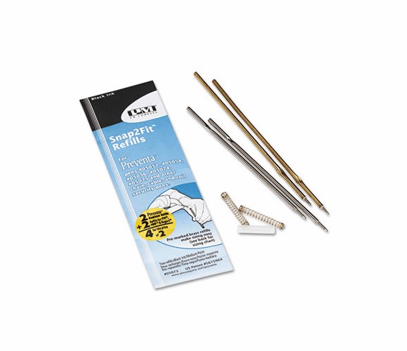 PMC05073 Refill for Preventa, MMF Kable & Sentry Counter Pens, Medium Pt, Black, 2/Pack By PM COMPANY