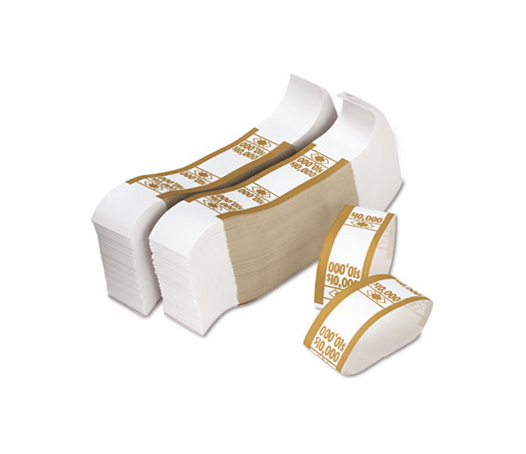 PMC55010 Self-Adhesive Currency Straps, Mustard, $10,000 in $100 Bills, 1000 Bands/Pack By PM COMPANY