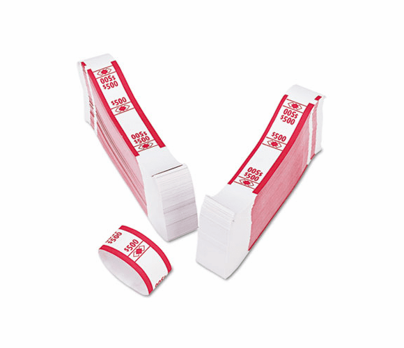 PMC55030 Color-Coded Kraft Currency Straps, $5 Bill, $500, Self-Adhesive, 1000/Pack By PM COMPANY
