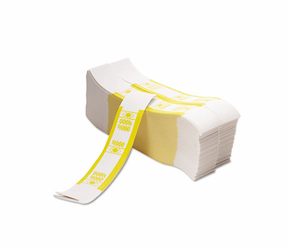 PMC55031 Color-Coded Kraft Currency Straps, $10 Bill, $1000, Self-Adhesive, 1000/Pack By PM COMPANY