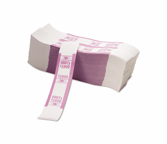 PMC55032 Color-Coded Kraft Currency Straps, $20 Bill, $2000, Self-Adhesive, 1000/Pack By PM COMPANY