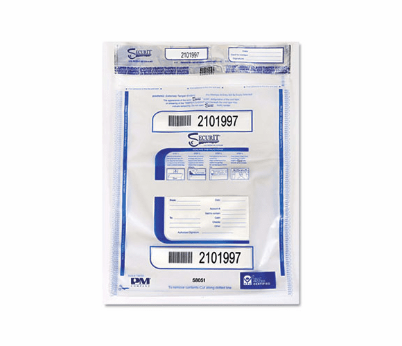 PMC58051 Triple Protection Tamper-Evident Deposit Bags, 20 x 24, Clear, 50/Pack By PM COMPANY