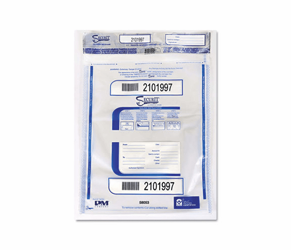 PMC58053 Triple Protection Tamper-Evident Deposit Bags, 20 x 20, Clear, 50/Pack By PM COMPANY