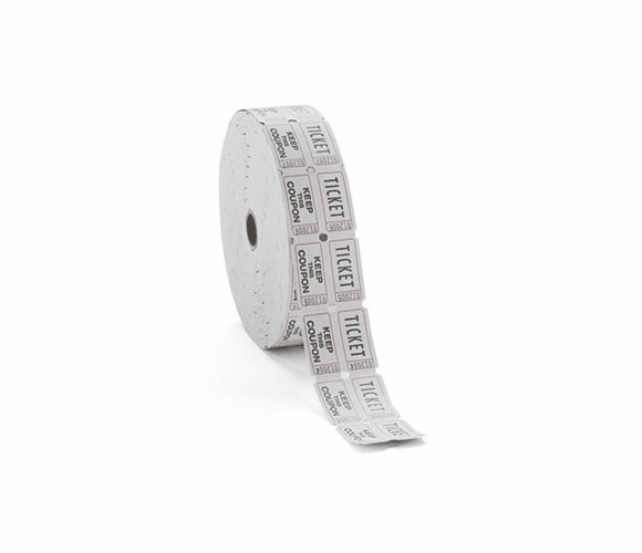 PMC59005 Consecutively Numbered Double Ticket Roll, White, 2000 Tickets/Roll By PM COMPANY