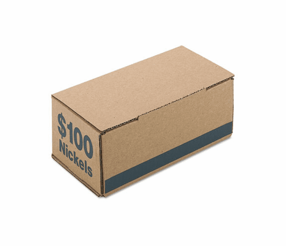 PMC61005 Corrugated Cardboard Coin Storage w/Denomination Printed On Side, Blue By PM COMPANY