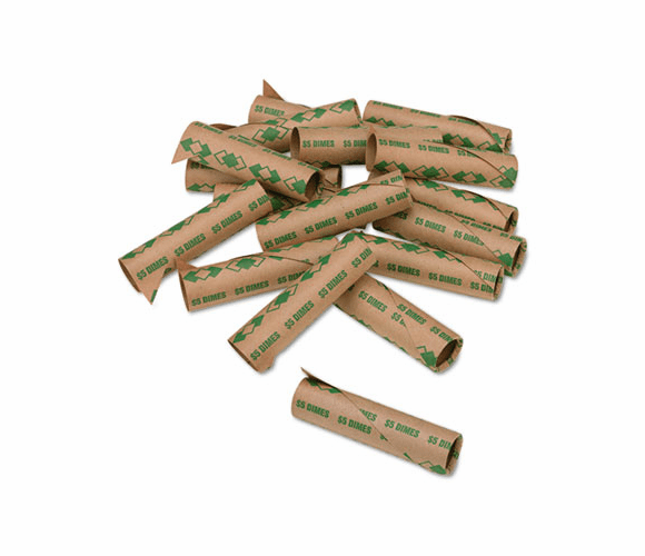 PMC65071 Preformed Tubular Coin Wrappers, Dimes, $5, 1000 Wrappers/Carton By PM COMPANY