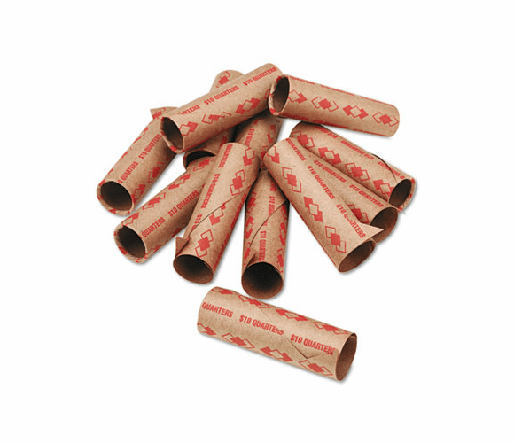 PMC65072 Preformed Tubular Coin Wrappers, Quarters, $10, 1000 Wrappers/Carton By PM COMPANY