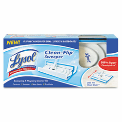 QCK56076 Lysol Clean-Flip Sweeper, 44-1/2" Aluminum Handle, 10-2/5" Mop Head, Blue/White By QUICKIE