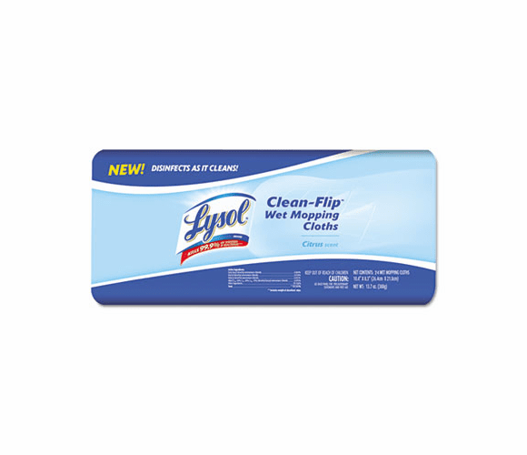 QCK56764 Lysol Clean-Flip Wet Mopping Cloths, 10-2/5 x 8-3/10, 24 per Pack By QUICKIE
