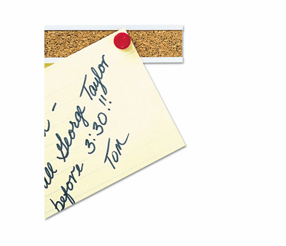 QRT2006 Bulletin Bar I Natural Cork Bulletin, 48 x 1, Natural, Aluminum Frame By QUARTET MFG.